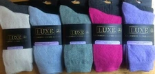 NEW WOMENS LUXE CASHMERE BLEND 2 PAIR CREW SOCKS SIZE 9-11 SHOE SIZE 6-11