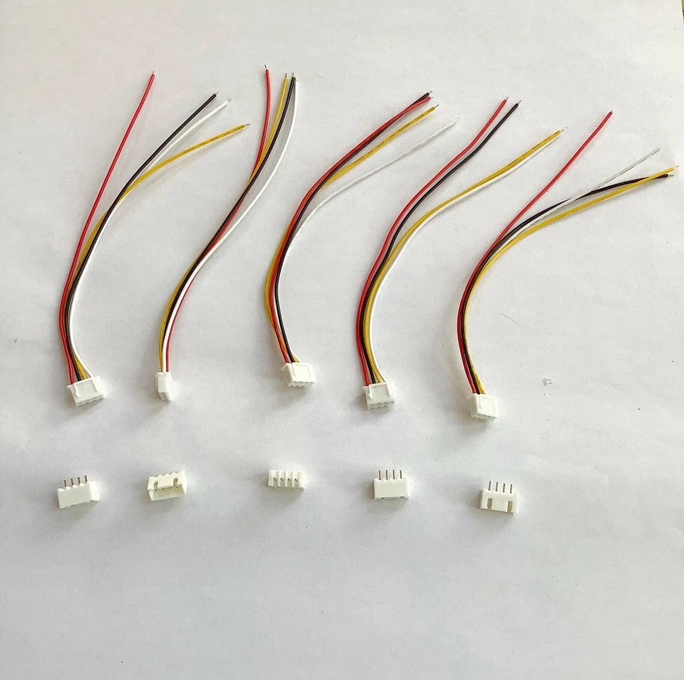 5 Paar JST XH2.54 4-Pin Stecker & Buchse, 2,54mm Pinabstand, 3S Lipo Akku-Steck