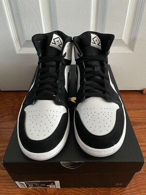 AIR JORDAN ハイカット Nike Jordan 1 Mid Diamond Shorts Size 12 DH6933-100 Black White