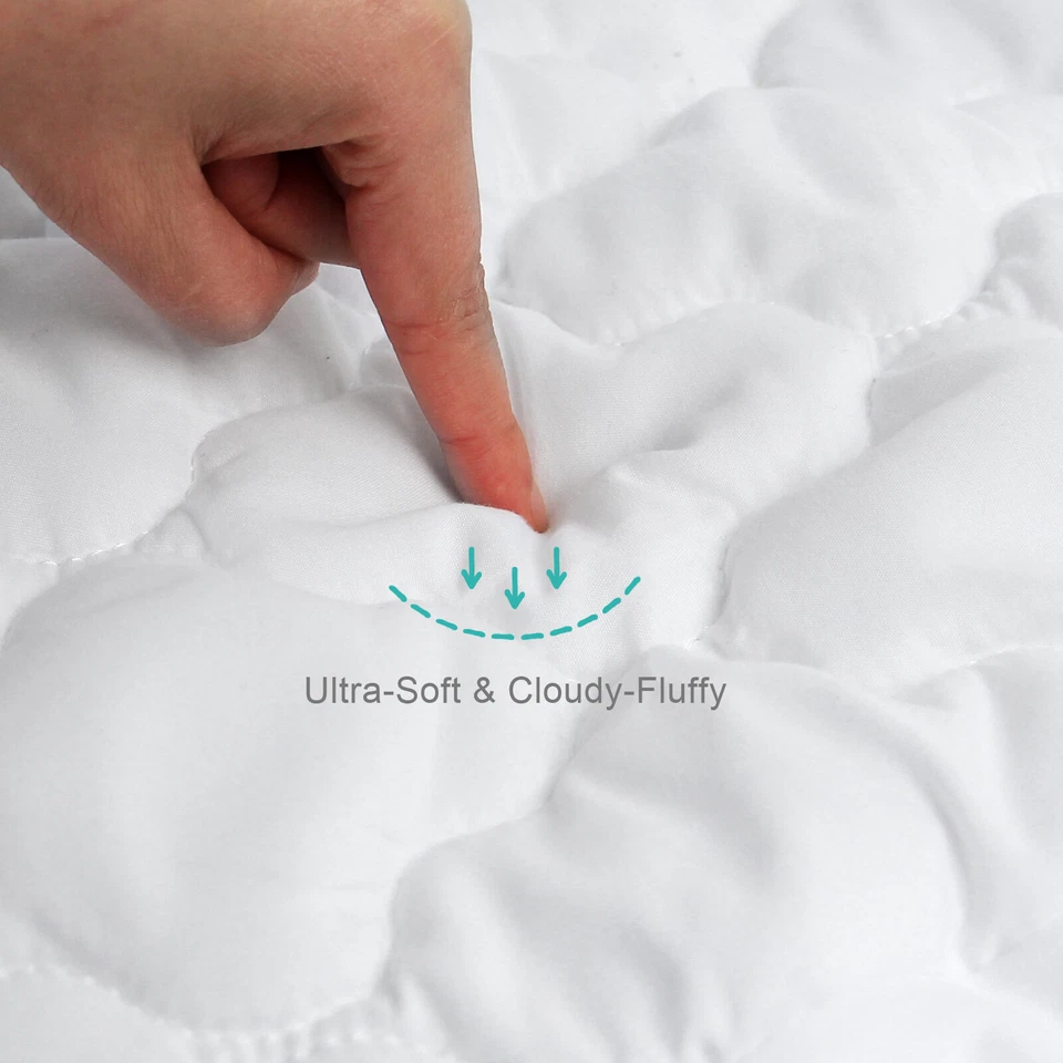 Pack N Play Mini Crib Mattress Pad Cover Soft Cotton Surface Waterproof 39"x27" - Image 3 of 4