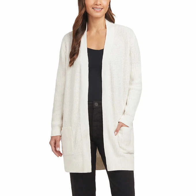 NEW!! Matty M Womenu0026#039;s Ivory Mid-Thigh Length Rib Stitch Chenille  Cardigans #391A | eBay