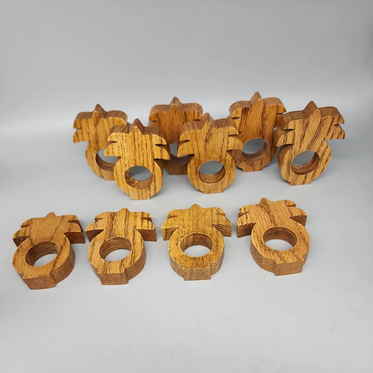 10 Wood Pineapple Napkin Rings Napkin Holders Tiki Table Decor