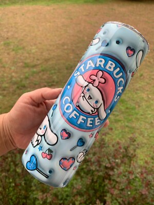 Cinnamoroll Tumbler 20oz Cup Mug Hot Cold Drinks w/ Lid Straw Stainless