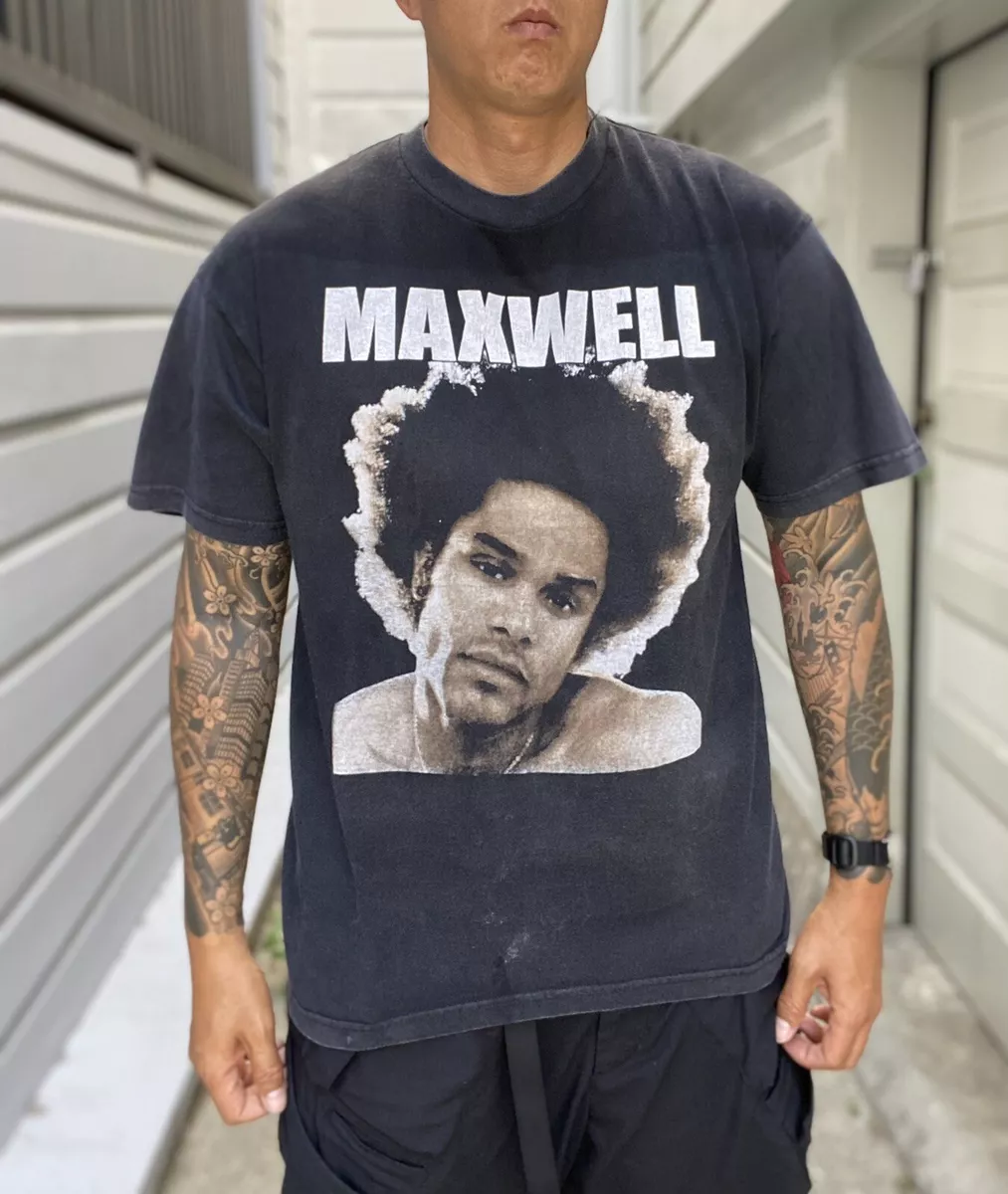 Vintage Maxwell Tee Shirt R&B Y2K Black Unique Fade “Now Appearing” Live XL