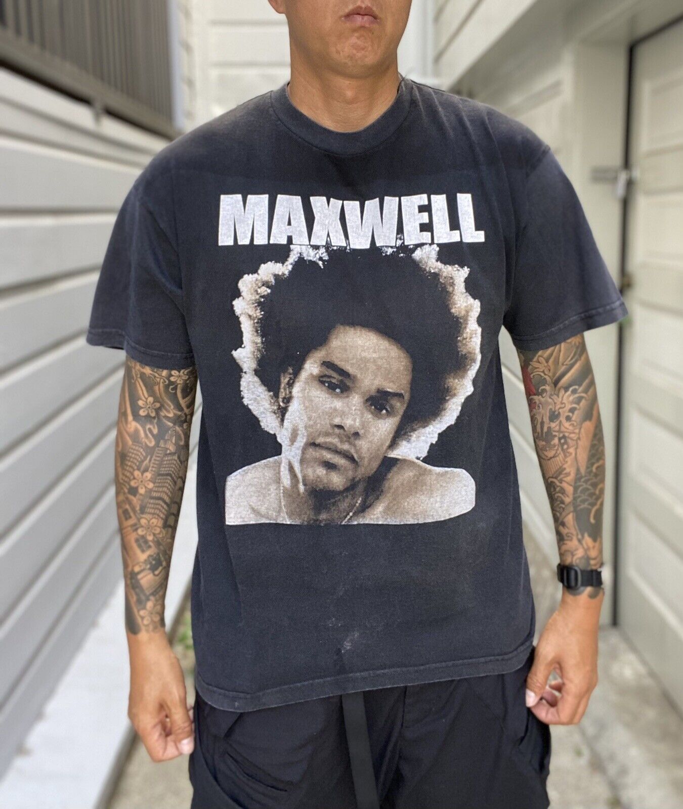 Vintage Maxwell Tee Shirt R&B Y2K Black  Unique F… - image 1