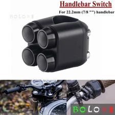 4-Button 7/8" Handlebar Momentary M-Switch For Harley Softail Chopper Cafe Racer