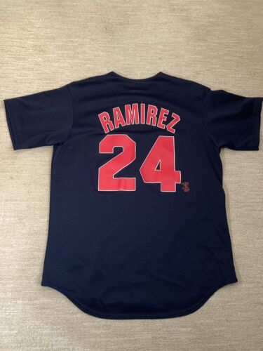 Manny Ramirez Boston Red Sox Majestic Jersey Navy Blue Athletic Apparel Large