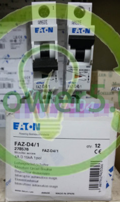 2PCS New Eaton Moeller  FAZ-D4/1 Circuit Breakers 1P 4A D-Type Brand~