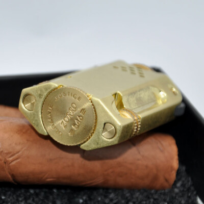 Double flint lighter, with fascinating history, metal alloy