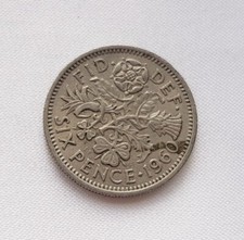 1960 Sixpence (6d) ~ Circulated Coin ~ UK ~ Queen Elizabeth II (QEII) Reign