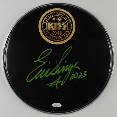 Eric Singer KISS JSA Autograph Signed Drum Head End Of The Road 12