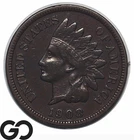 1908-S Indian Head Cent Penny, Choice XF Better Date