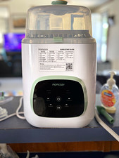Momcozy Electric Baby Bottle Sterilizer  Dryer, Touch Control, White/Green