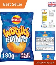 Wotsits Giants Really Cheesy Vegetarian Baked Snacks - 130g of Pure Indulgence
