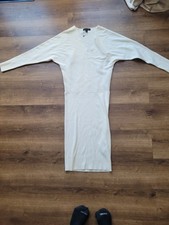 Banana Republic mini sweater v neck dress in cream Sz Xs nwot