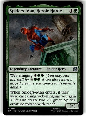 Magic The Gathering Marvel's Spider-Man Card #117 Spiders-Man, Heroic Horde