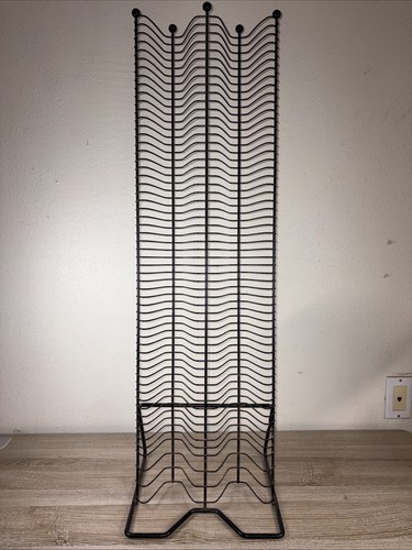 Black Metal Wire Balls CD Storage Rack Tower Holds 120 Stand Y2K Media Disc