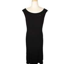 ANNA MOLINARI Black Embroidered & Beaded Back Cutout Sleeveless Dress 26809205