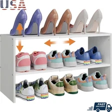 Adjustable Expandable Stackable Shoe Rack Organizer Multi-Tier Storage Solution