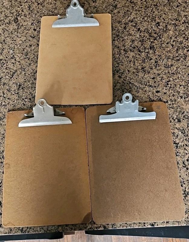 Lot Of 3 Vintage Clipboards. Brands: IDL  A&W Office Depot
