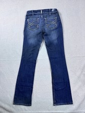 Ariat REAL Boot Cut Jeans Womens Size 29L Blue Mid Rise Flare Denim Entwined