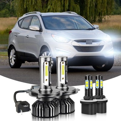 For Hyundai Tucson 2010 2011-2013 4x LED Headlight Hi / Lo +Fog Light Bulbs