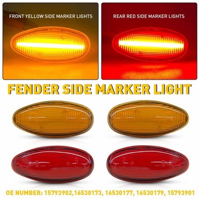 LED Fender Side Marker Light For 2001-2014 Chevrolet Silverado 2500HD 3500HD EXC
