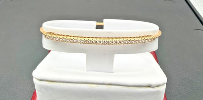 Schöner wunderschöner flexibler Armreif 14K Gelbgold Diamant 6'' - 9''
