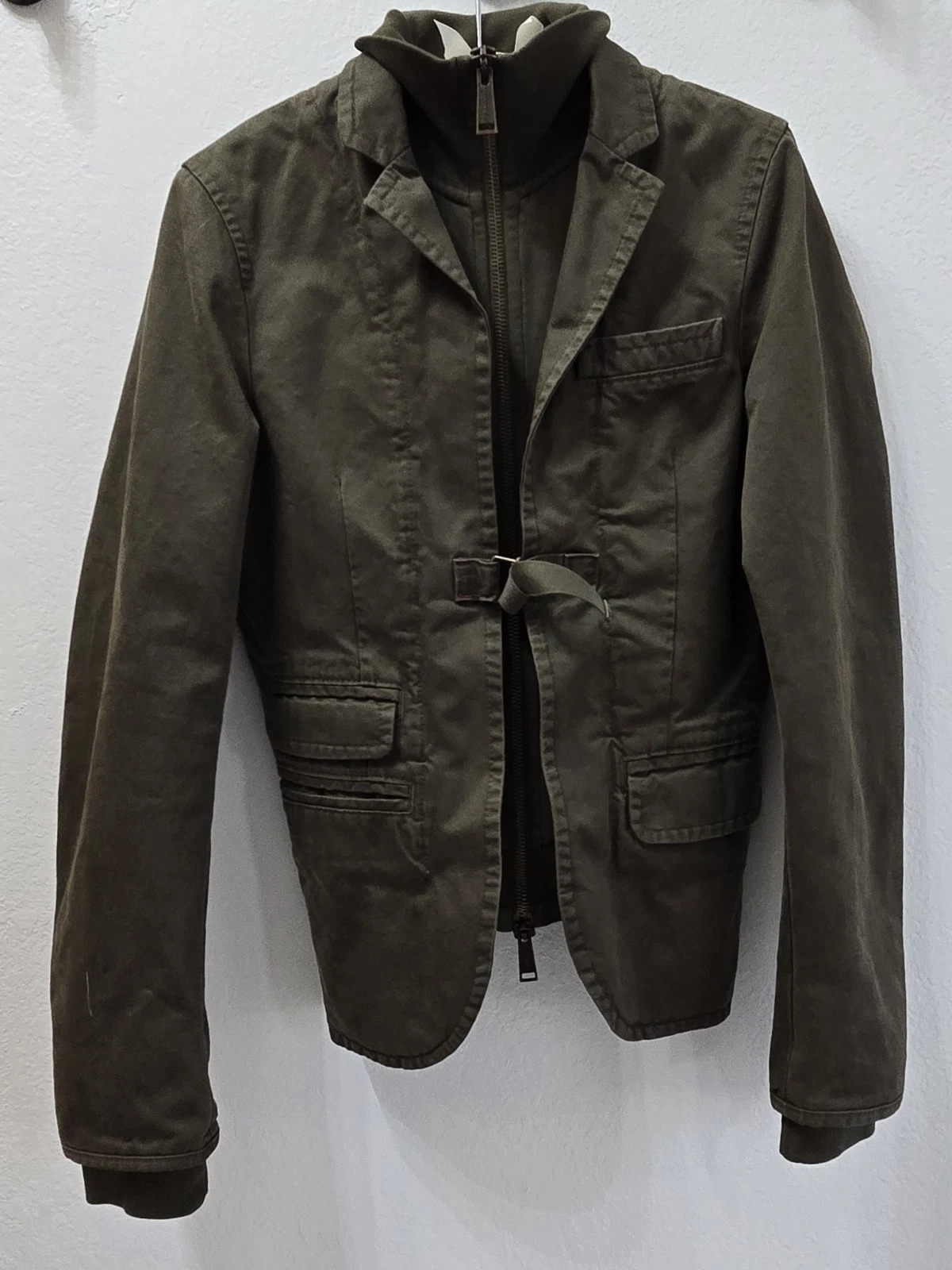 DSQUARED2 Disquared2 Punk Runway Giubbotto Uomo Verde + Giacca Fibbia Anteriore Tg 48 M Raro