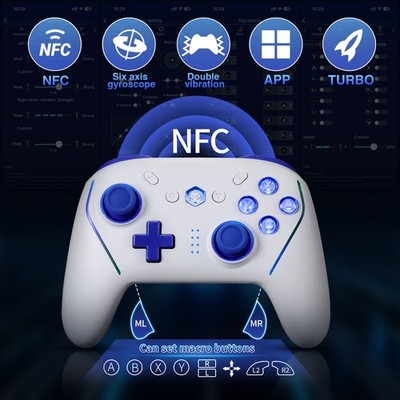 Blue APP Control Wireless game Controller For Nintendo Switch 2 PC Mobile IOS