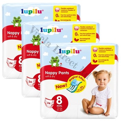 Lupilu Windelhose Größe 8 XXXL 72 Windeln (3x24) weich trocken Babywindeln