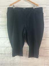 NEW Catherine  s 3X Essential Flat Denim Pull On Elastic Waist Capri Pants J378