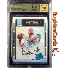 2016 Dak Prescott Donruss Optic Rated Rookies Holo Prizm RC Auto #162 BGS 9.5