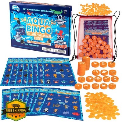 SCS Direct Pool Bingo Diving Game Animal Themed Cards Chips