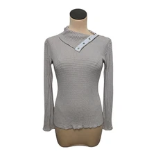 Dolan Sweater Womens Small Asymmetrical Collar Stripe Left Coast Collection Pull