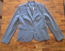 The Limited Gray One Button Notch Collar Blazer Women s 12 Career Corporate NWT