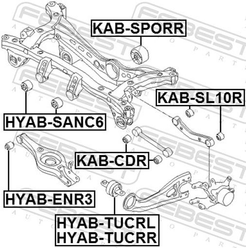 Fits FEBEST HYAB-TUCRL BUSHING, REAR TRAILING ARM