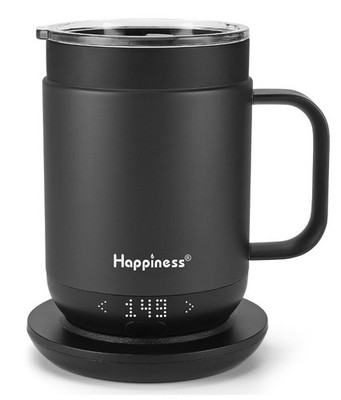 Happiness Smart Heated Coffee Mug, 16oz Rechargeable Electric Coffee Cup