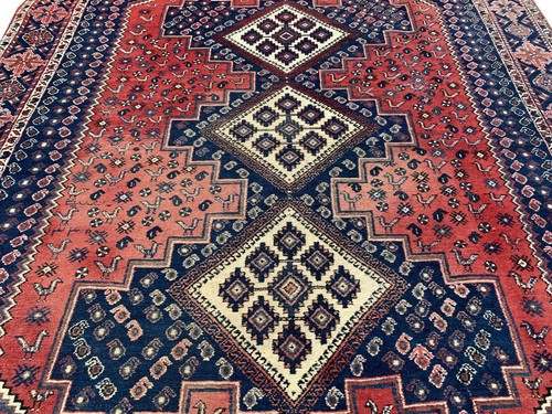 Amazing Hand Knotted Vintage Afshour Pictorial Wool Area Rug 6.5 x 5.4 Ft - Picture 7 of 11
