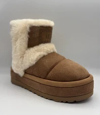 UGG CHESTNUT SUEDE CLASSIC CHILLAPEAK PLATFORM BOOTS WOMEN US 9/ UK 7/EU 40 NIB