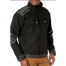 Helly Hansen Workwear Mens Large Black Canvas Quilted Utility Jacket RN 73983