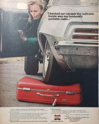 American Tourister Luggage Print Ad 1967 Vintage Ephemera Wall Art Decor
