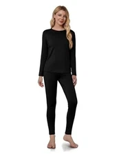  Thermal Underwear for Women, Long Johns for Women Thermal Sets Medium Black