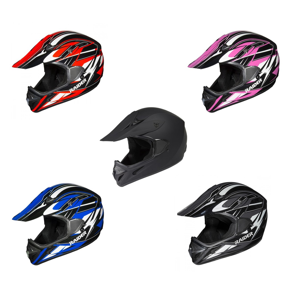 Raider Rx1 Unisex-adult MX Off-road Helmet Black/silver X-large