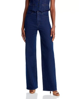 PAIGE Sasha High Rise Wide Leg Jeans in Edinburgh Women Actual 32 (Tag 30) NWOT