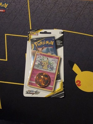 POKEMON TEAM UP CHECKLANE BLISTER BOOSTER 1 PACK MIMIKYU SM163 Relaxo Evoli 