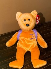 TY Beanie Baby - BOOKS the Bear (Blue Backpack Version) (8.5 inch) - MWMTs