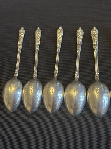 Antique / Vintage Apostle By Potter (date S) A1 Silver Plate 6 Tea  Spoons - Bild 5 von 6