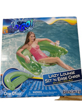 NEW Swim Pool Chair Float Sit N Ease Lazy Lounge Chair 60in x 39in Blue