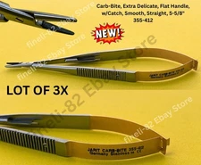 Jarit Needle Holder Carb-Bite Castroviejo Smooth Straight 5-3/4" Lot of 3x